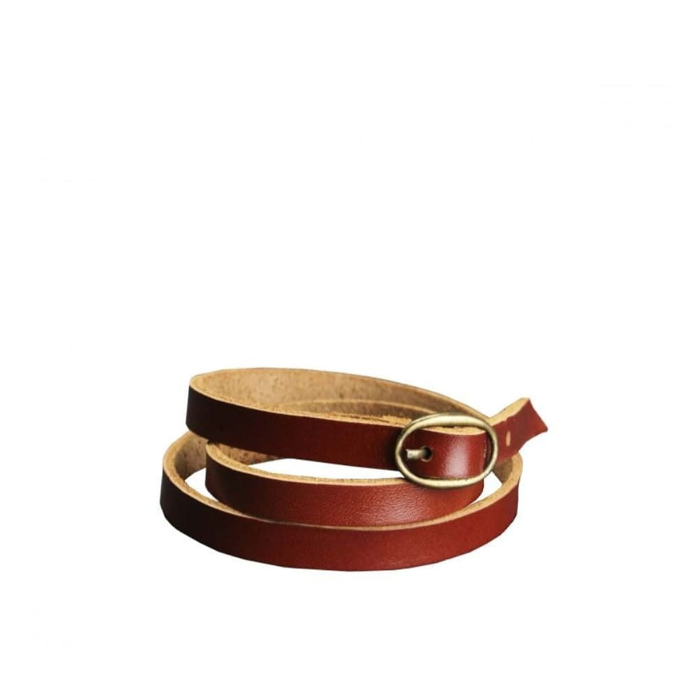 Шкіряний браслет стрічка з пряжкою світло-коричневий