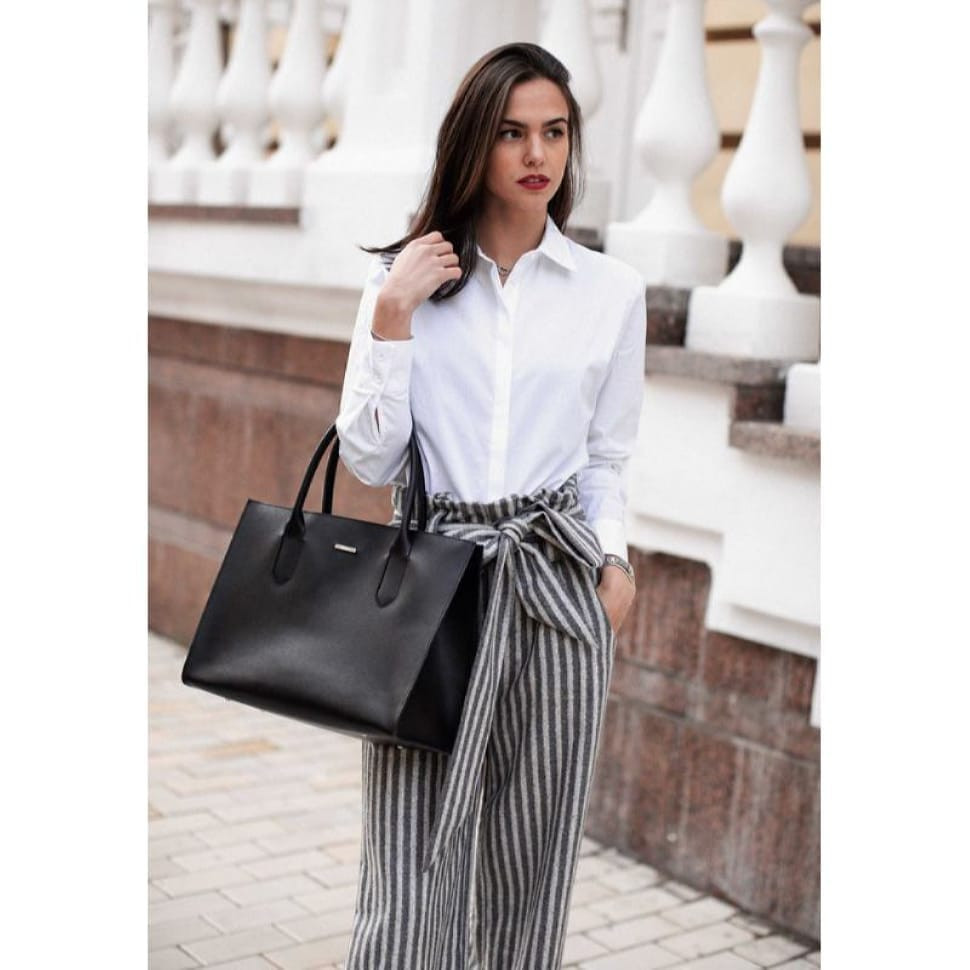 Шкіряна сумка Шоппер чорна Blackwood