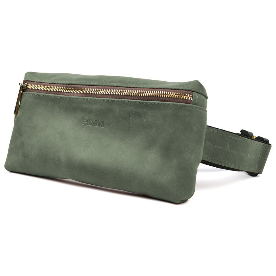 Men's waist bag (over the shoulder) small TARWA Green (RE-1818-3md)