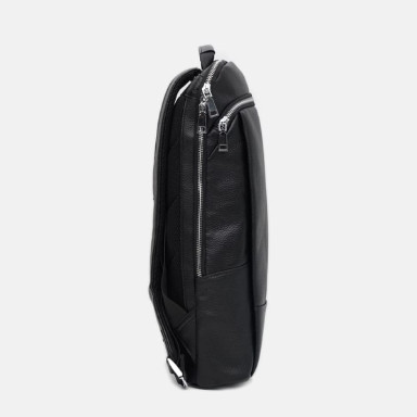 Men's leather backpack Ricco Grande K16475bl-black