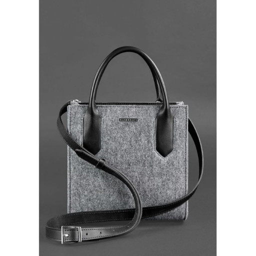 Фетрова жіноча сумка-кроссбоді Blackwood зі шкіряними чорними вставками