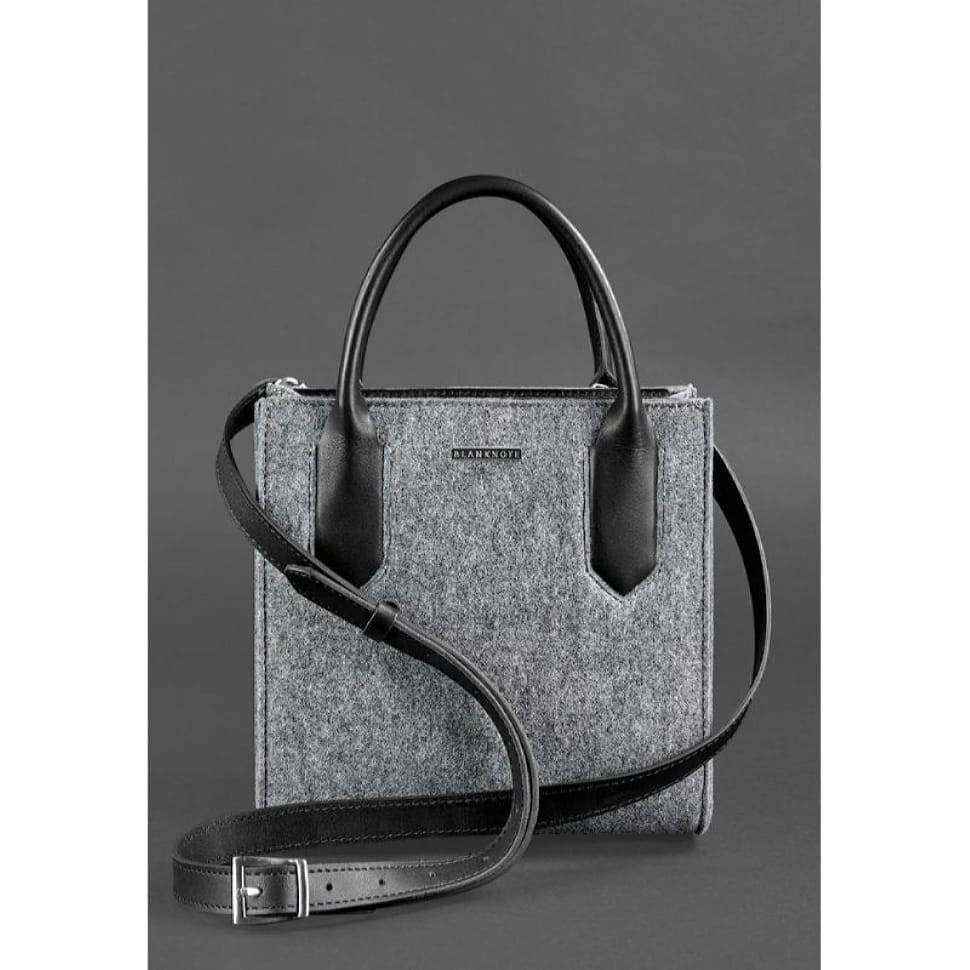 Фетрова жіноча сумка-кроссбоді Blackwood зі шкіряними чорними вставками