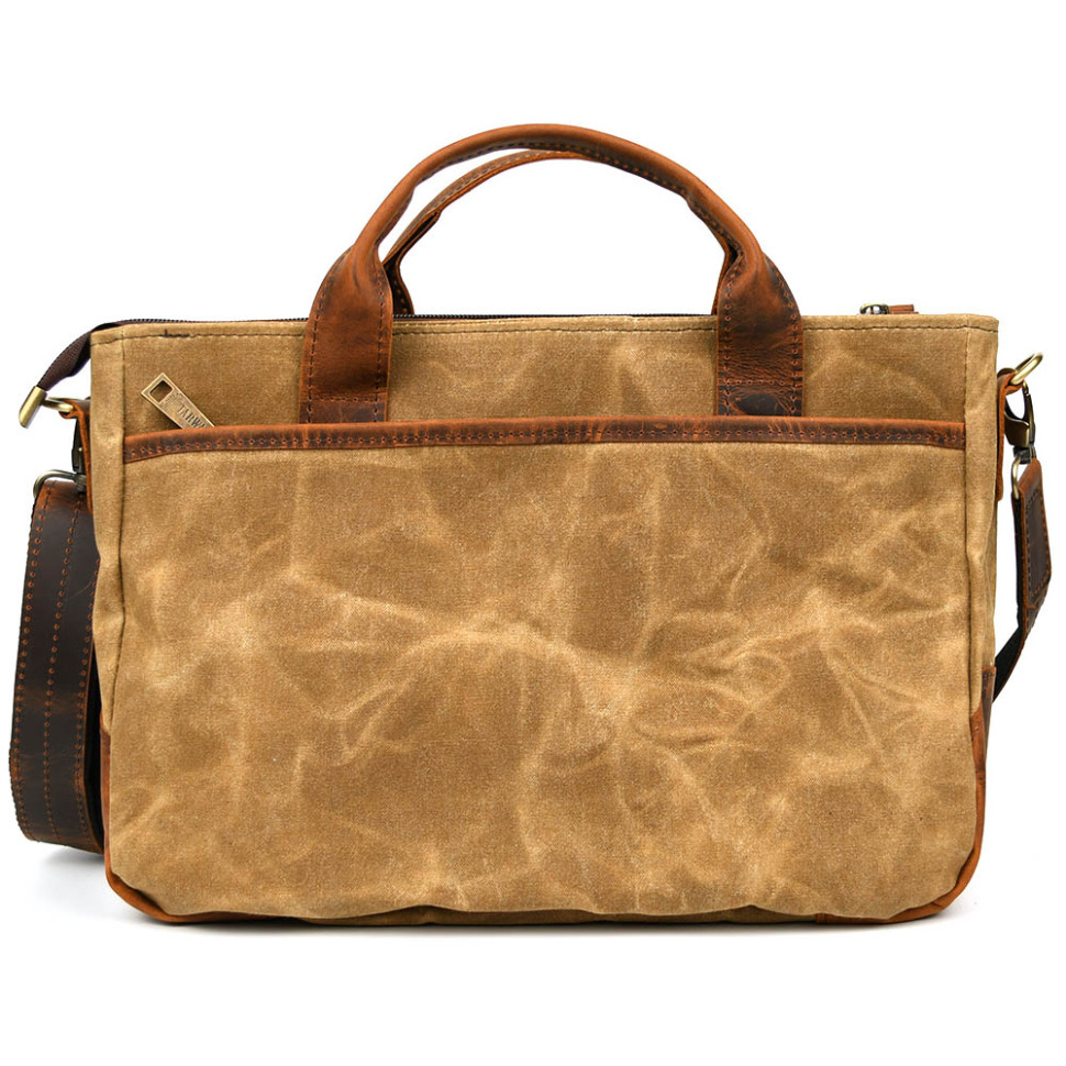 Mens bag made of waxed canvas and horsehide TARWA RYW-3990-3md