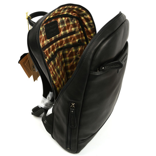 Міський шкіряний рюкзак HILL BURRY HB15295A чорний