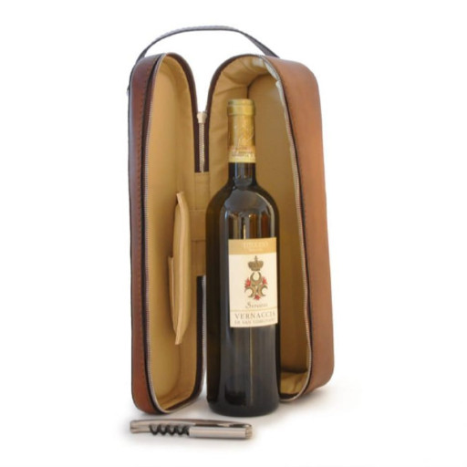 Шкіряний чохол для пляшки Pratesi Bacco Bruce, артикул B014, Італія