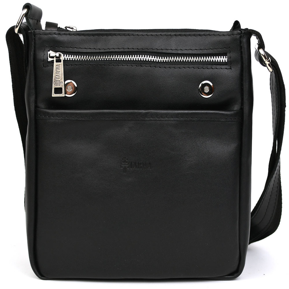 Mens leather shoulder bag GA-1304-4lx TARWA with flap