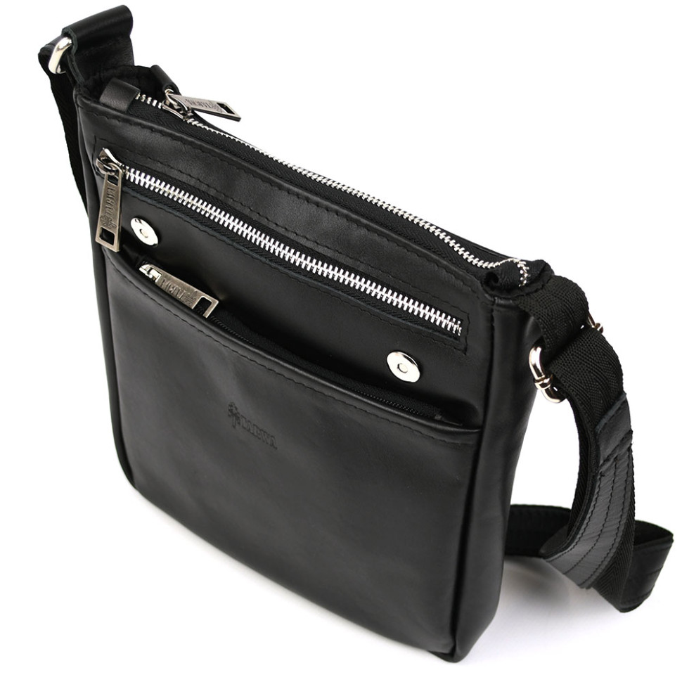 Mens leather shoulder bag GA-1304-4lx TARWA with flap