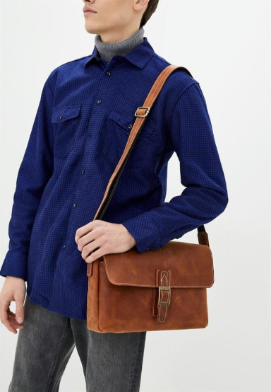 Crazy horse leather messenger bag, TARWA shoulder bag, RB-7084-3md