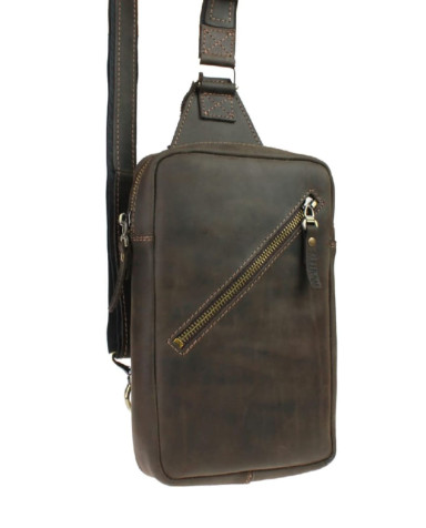 Men's sling shoulder bag banana 1022(26) brown