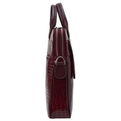 Портфель шкіра Desisan 1348-626 бордо кроко лак