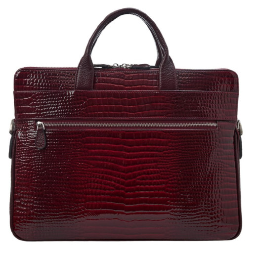 Портфель шкіра Desisan 1348-626 бордо кроко лак