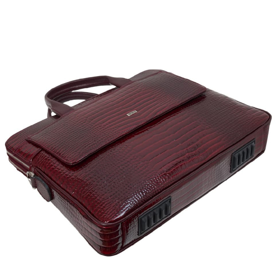 Портфель кожа Desisan 1348-626 бордо кроко лак