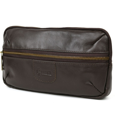 Belt bag made of genuine leather GC-1819-3md TARWA brown Nappa
