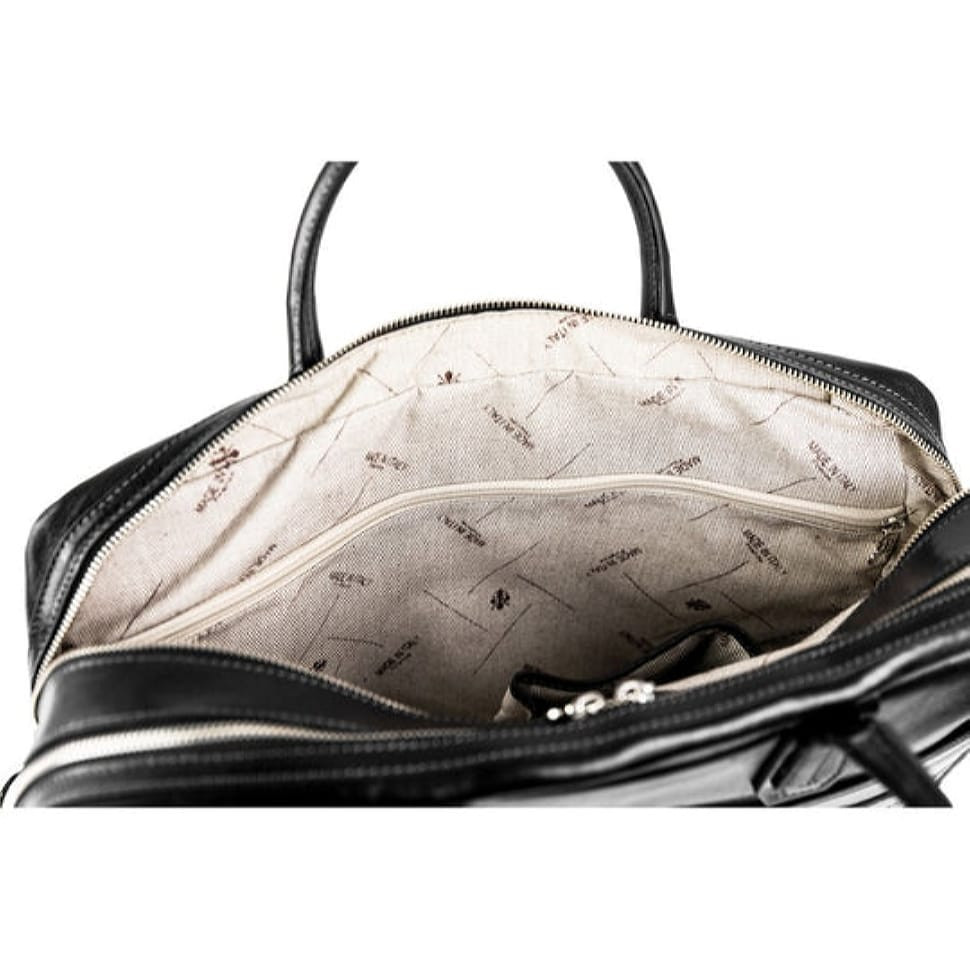 Великий шкіряний портфель для ноутбука - nostromo - чорний