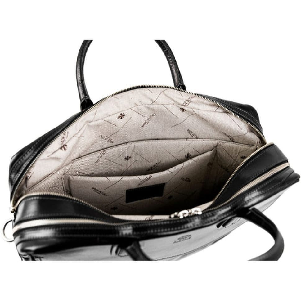 Великий шкіряний портфель для ноутбука - nostromo - чорний