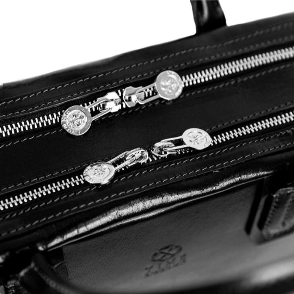 Великий шкіряний портфель для ноутбука - nostromo - чорний