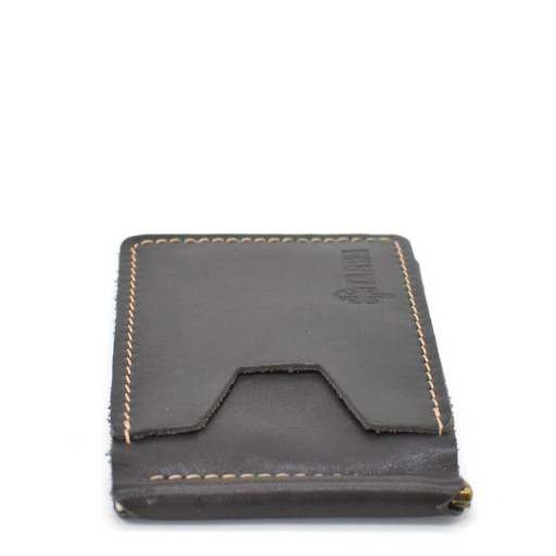 Шкіряний затискач для грошей мякий коричневий GC-hold-001 TARWA