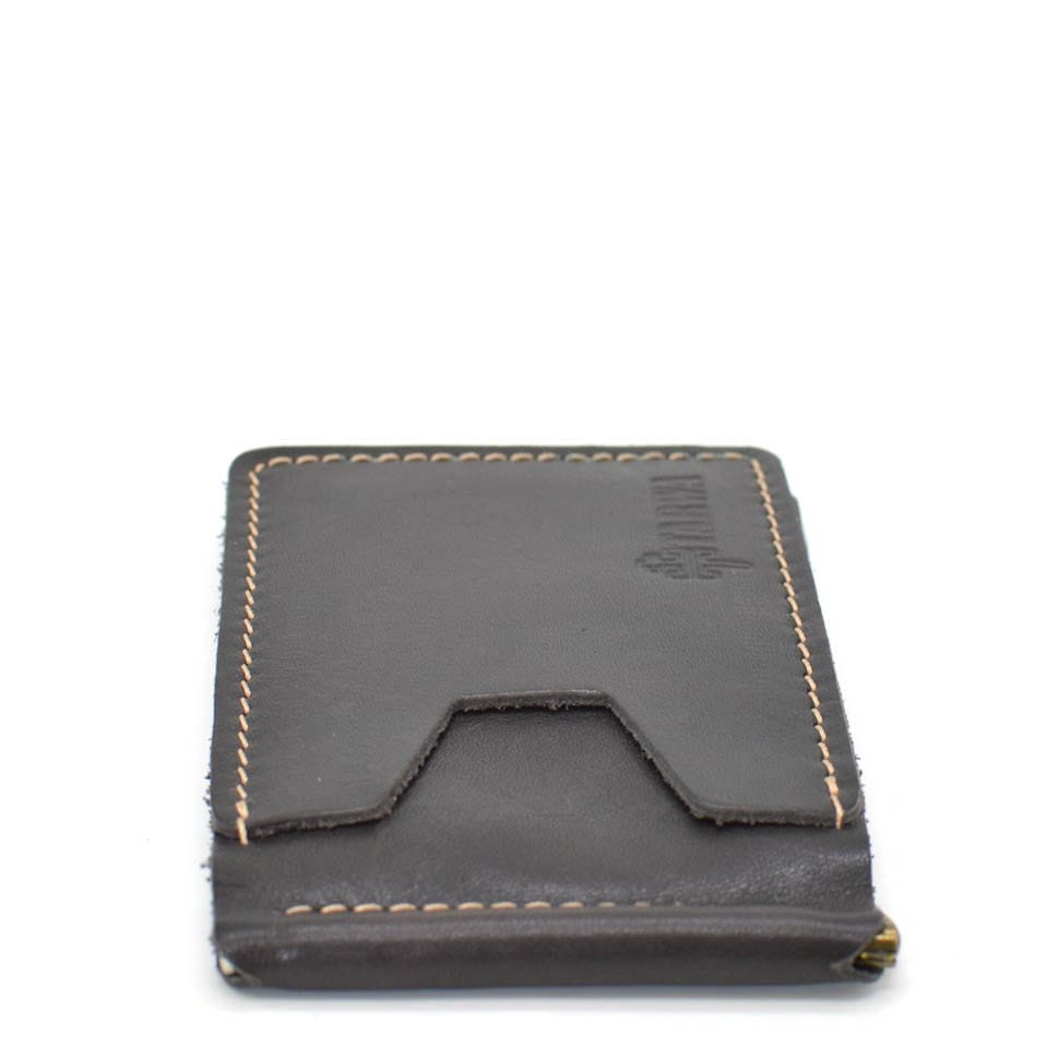 Шкіряний затискач для грошей мякий коричневий GC-hold-001 TARWA