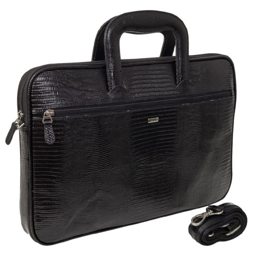 Портфель шкіра Desisan 321-143 чорний лазер