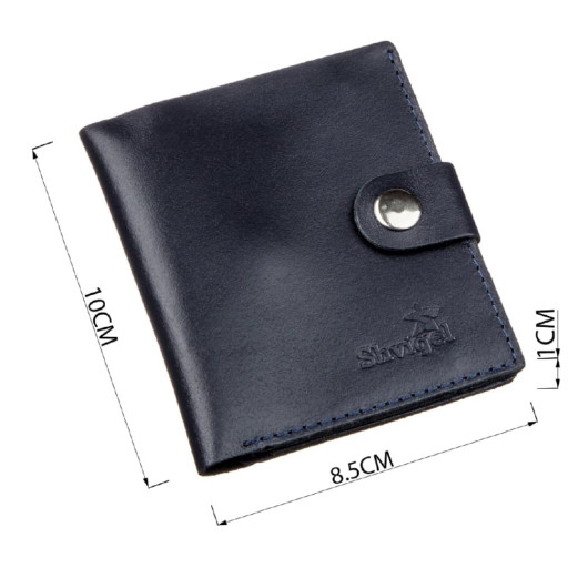 Портмоне вертикальне чоловіче шкіряне з монетницьою SHVIGEL 16224 Синє