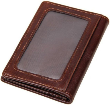 Vintage business card holder 14450 with card compartment Brown
