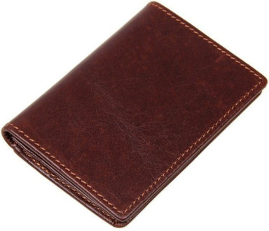 Vintage business card holder 14450 with card compartment Brown
