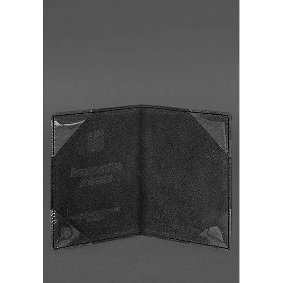 Шкіряна обкладинка для військового квитка (під військово-обліковий документ) 7.4 А5 чорна