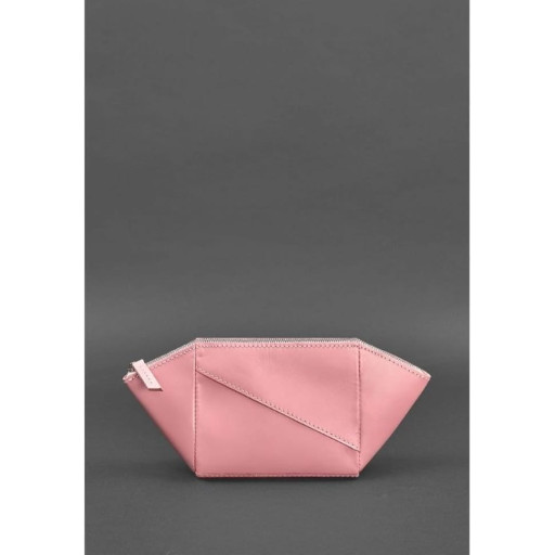 Жіноча рожева шкіряна косметичка Краст