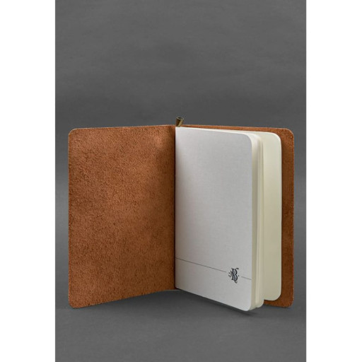 Шкіряний блокнот (софт-бук) 8.0 на резинці світло-коричневий