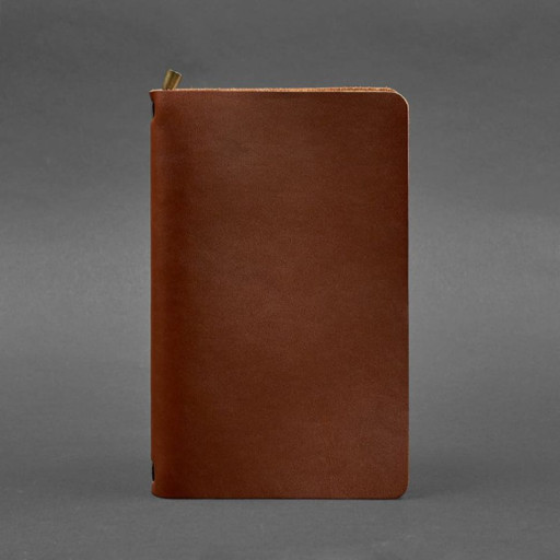 Шкіряний блокнот (софт-бук) 8.0 на резинці світло-коричневий