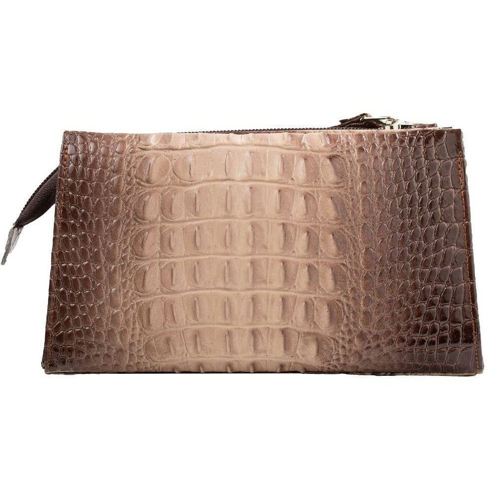 Косметичка шкіряна Desisan 2-4228 світло-бежевий кроко