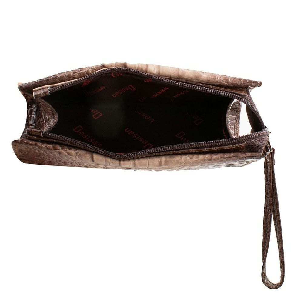 Косметичка шкіряна Desisan 2-4228 світло-бежевий кроко