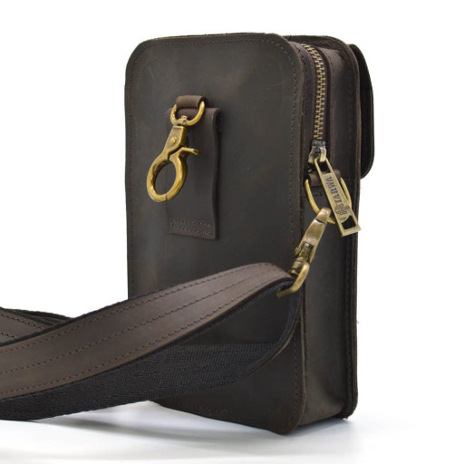 Сумка через плече, напоясна сумка TARWA RC-0075-3md зі шкіри Crazy Horse