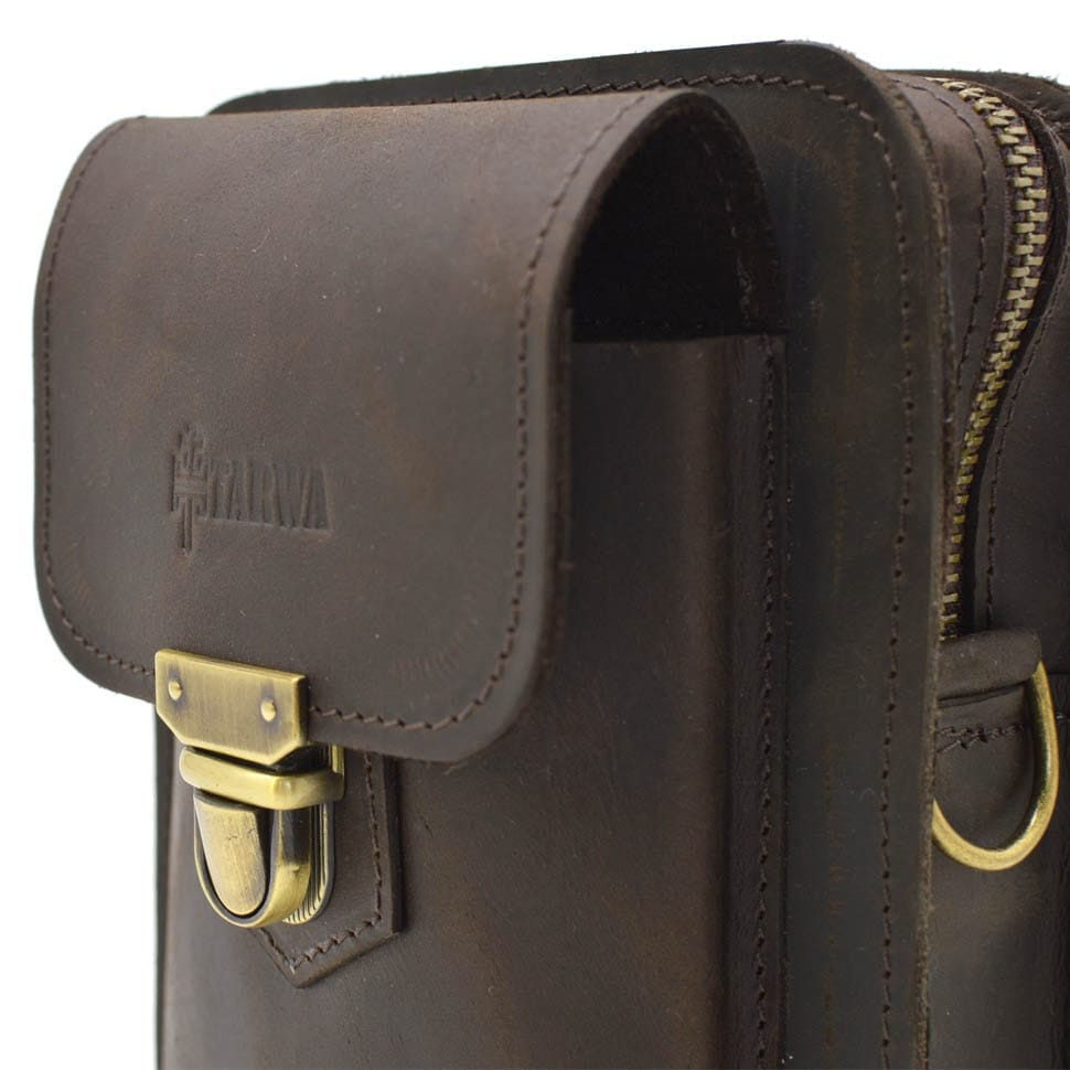 Сумка через плече, напоясна сумка TARWA RC-0075-3md зі шкіри Crazy Horse