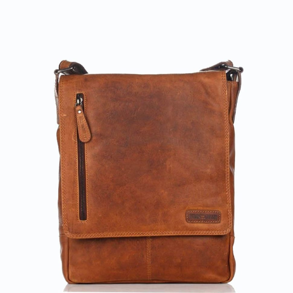 Чоловік шкіряний коричневий месенджер HILL BURRY 3069