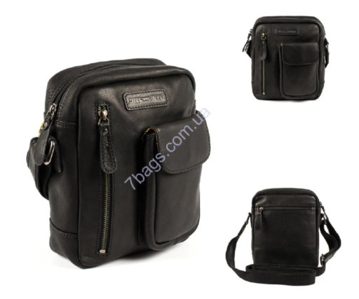 Оригінальна шкіряна сумка крос-боді, колір чорний, Firenze