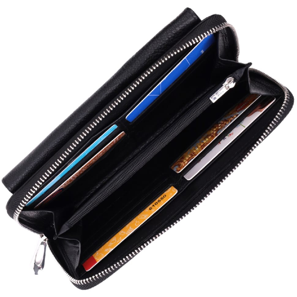 Функциональный кошелек-клатч унисекс из натуральной кожи ST Leather 22529 Черный