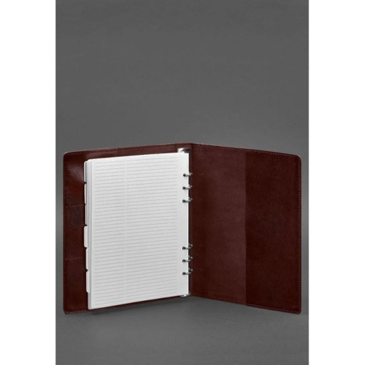 Шкіряний блокнот на сегрегаторі (м'яка обкладинка на кільцях) 13.0 бордовий