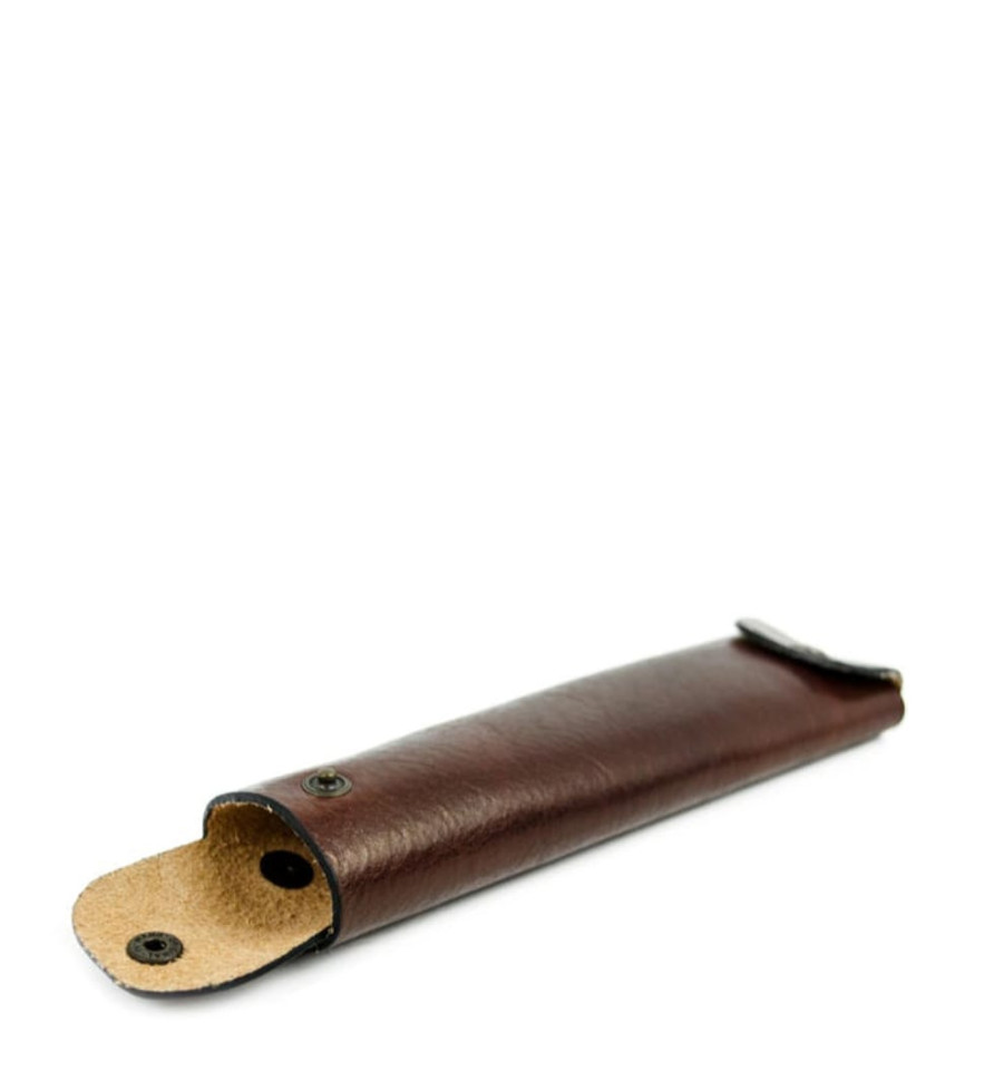 Leather Pen Case Holder for Women - Appointment in Samarra -  Brown color -  Time Resistance 5201001W