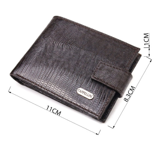 Невеликий чоловічий гаманець із натуральної фактурної шкіри CANPELLINI 21507 Коричневий