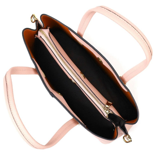 Сумка для ділової жінки з натуральної шкіри 22104 Vintage Пудрова