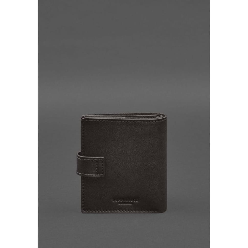 Шкіряна обкладинка-портмоне для військового квитка офіцера запасу (широкий документ) Темно-коричневий