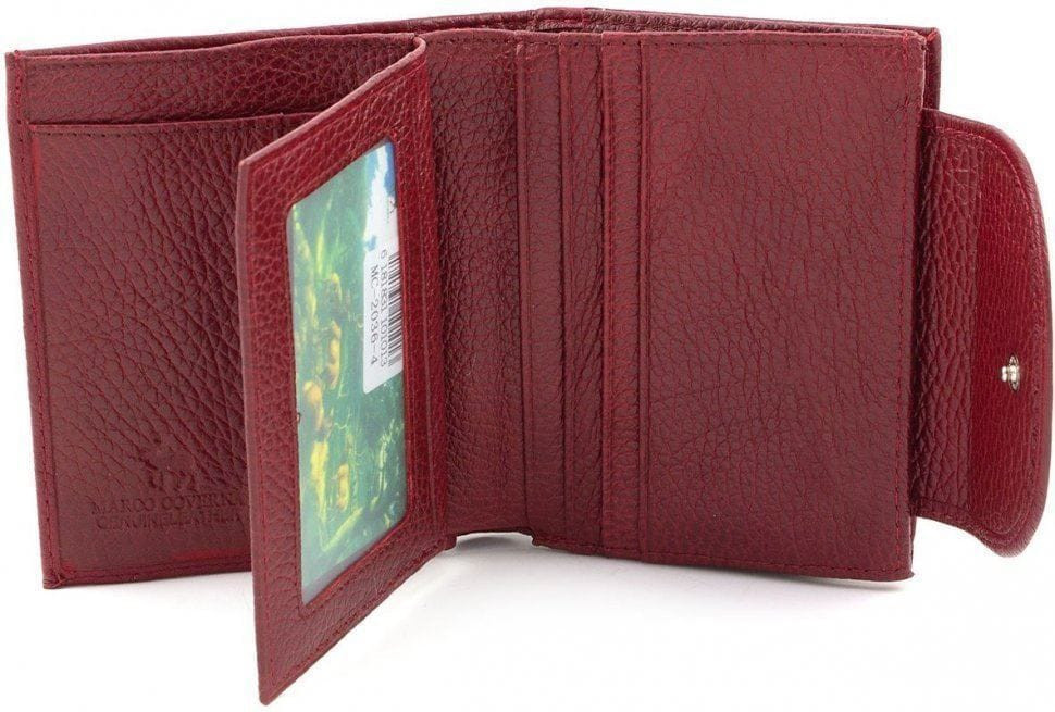 Женский красный кожаный кошелек Marco Coverna (18887) MC-2036-4