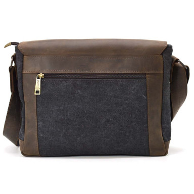 Mens leather crossbody bag made of canvas and leather TARWA, RCG-6045-3md
