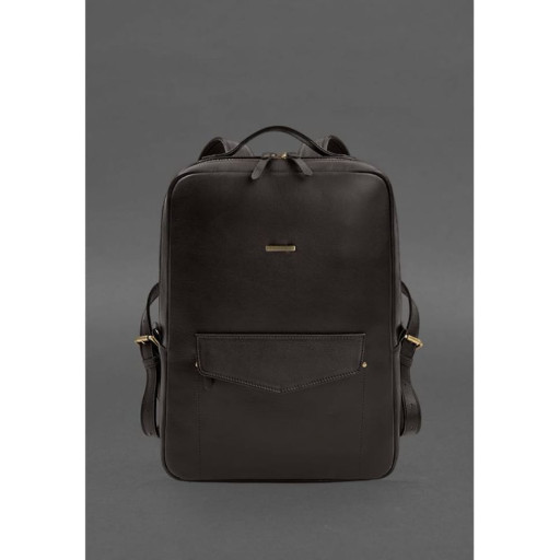 Шкіряний рюкзак на блискавці Cooper maxi темно-коричневий