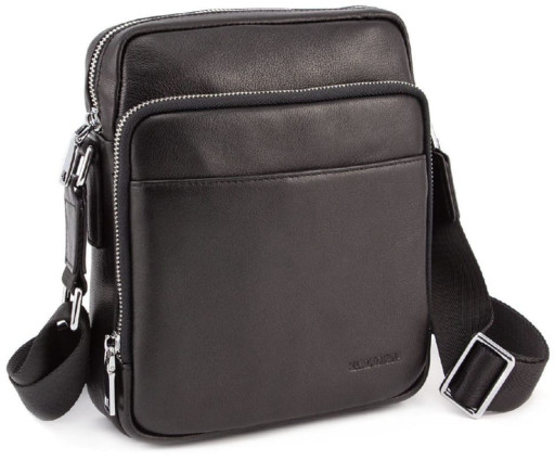 Чорна чоловіча шкіряна сумка месенджер Marco Coverna 7702-1A