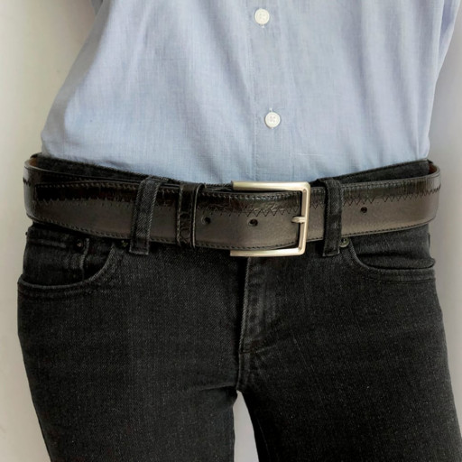 Шкіряний ремень 0840 nero чорний TONY PEROTTI