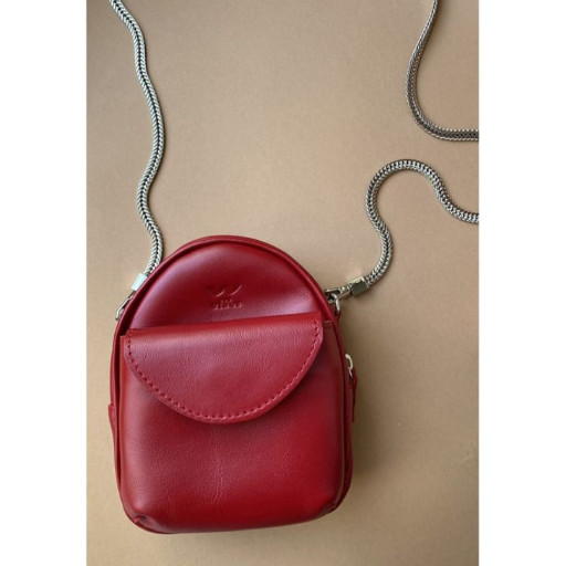 Шкіряна жіноча міні-сумка Kroha червона