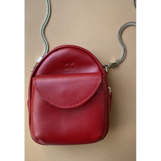 Шкіряна жіноча міні-сумка Kroha червона