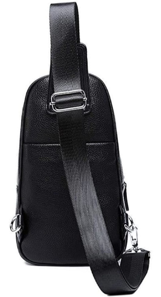 Чоловічий шкіряний чорний слінг на плече Tiding Bag A25F-5427A